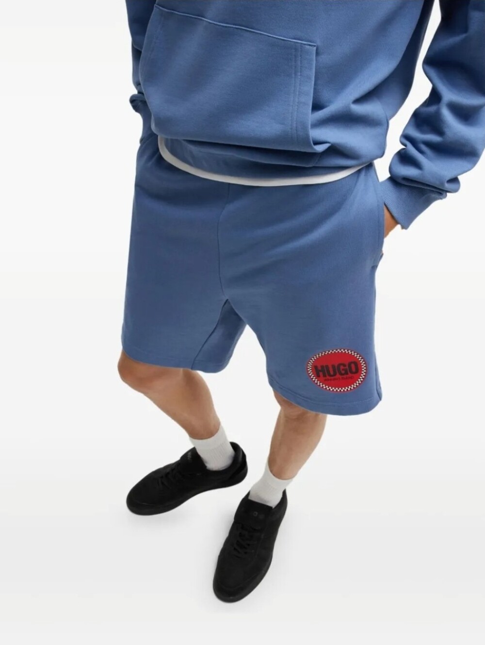 $98 Hugo Boss Mens Relaxed-Fit Decrio Logo Pull-On Shorts